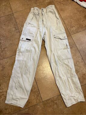 BDG Cream Cargo Relaxed Skate Jeans with Utility Pockets